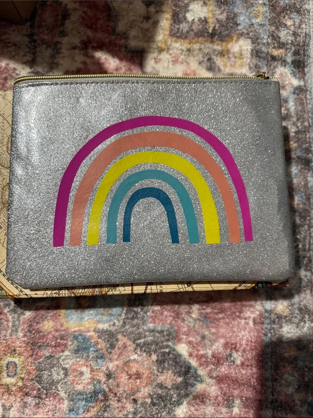 NEWSilver Rainbow Cosmetic Pouch with Multicolor Arch also could be a pencil bag